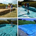 Bassine In The Yard With His Hands